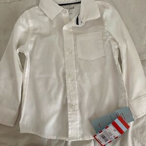 Cat & Jack White Button Down Shirt Crisp Cotton